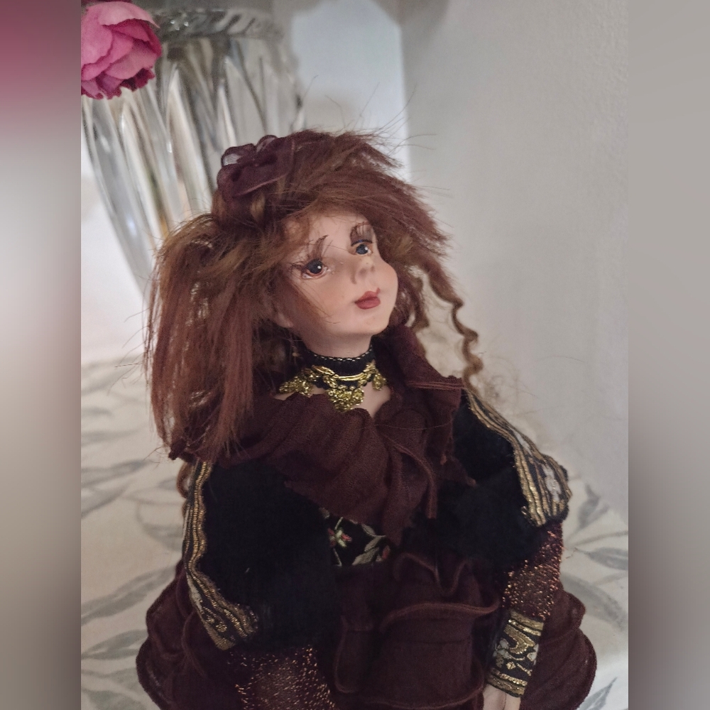 Vintage Woodland Ballerina Elf Doll Posable Shelf Sitter Porcelain Elf Doll. - Picture 9 of 12